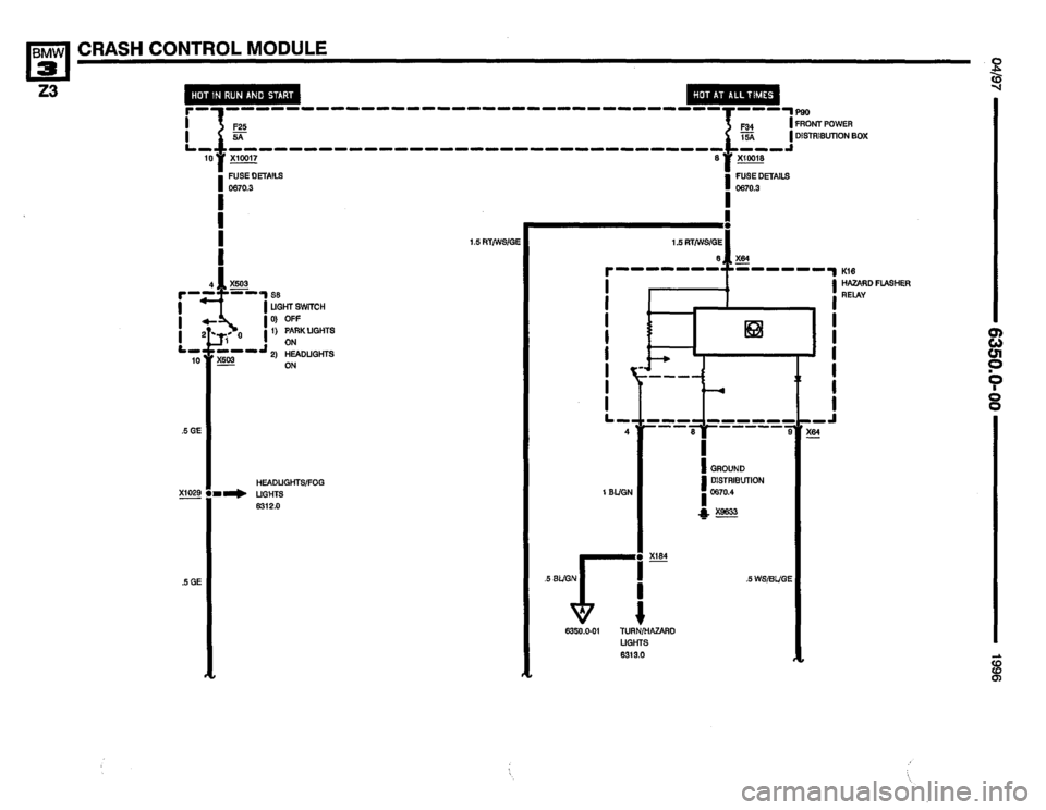 BMW Z3 ROADSTER 1996 E36 Electrical Troubleshooting Manual 