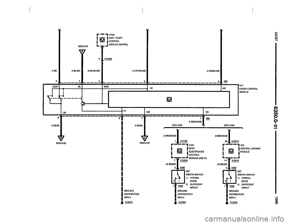 BMW Z3 ROADSTER 1996 E36 Electrical Troubleshooting Manual 