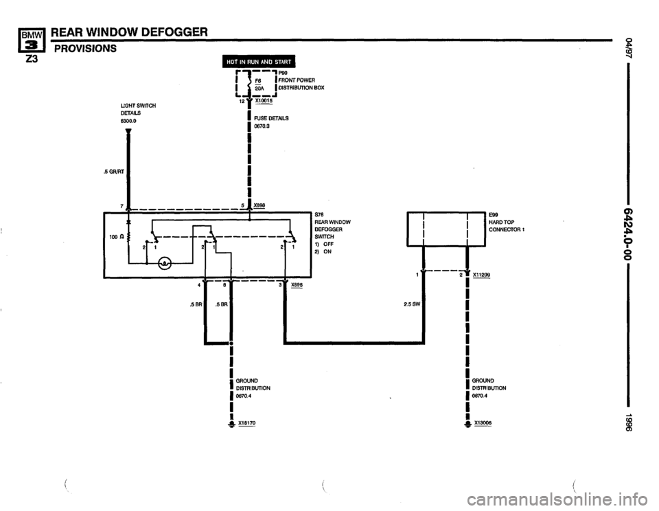 BMW Z3 ROADSTER 1996 E36 Electrical Troubleshooting Manual 