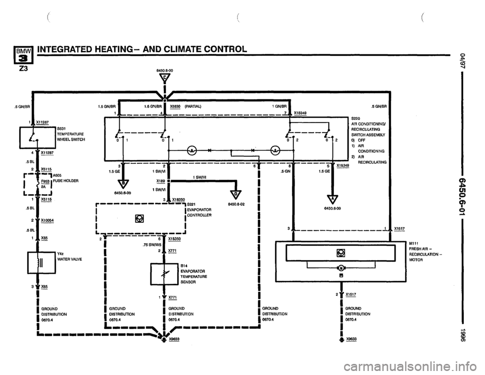 BMW Z3 ROADSTER 1996 E36 Electrical Troubleshooting Manual 
