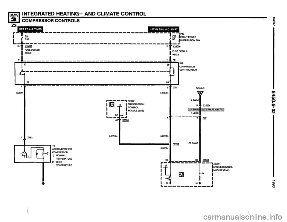 BMW Z3 ROADSTER 1996 E36 Electrical Troubleshooting Manual 