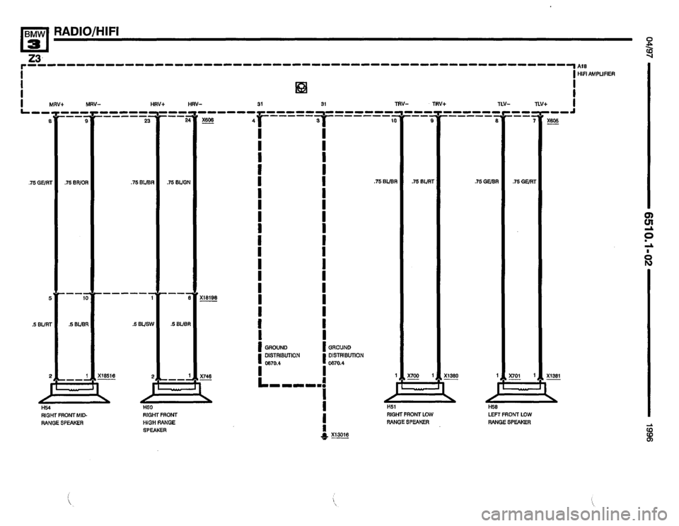 BMW Z3 ROADSTER 1996 E36 Electrical Troubleshooting Manual 