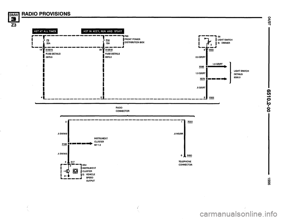 BMW Z3 ROADSTER 1996 E36 Electrical Troubleshooting Manual 