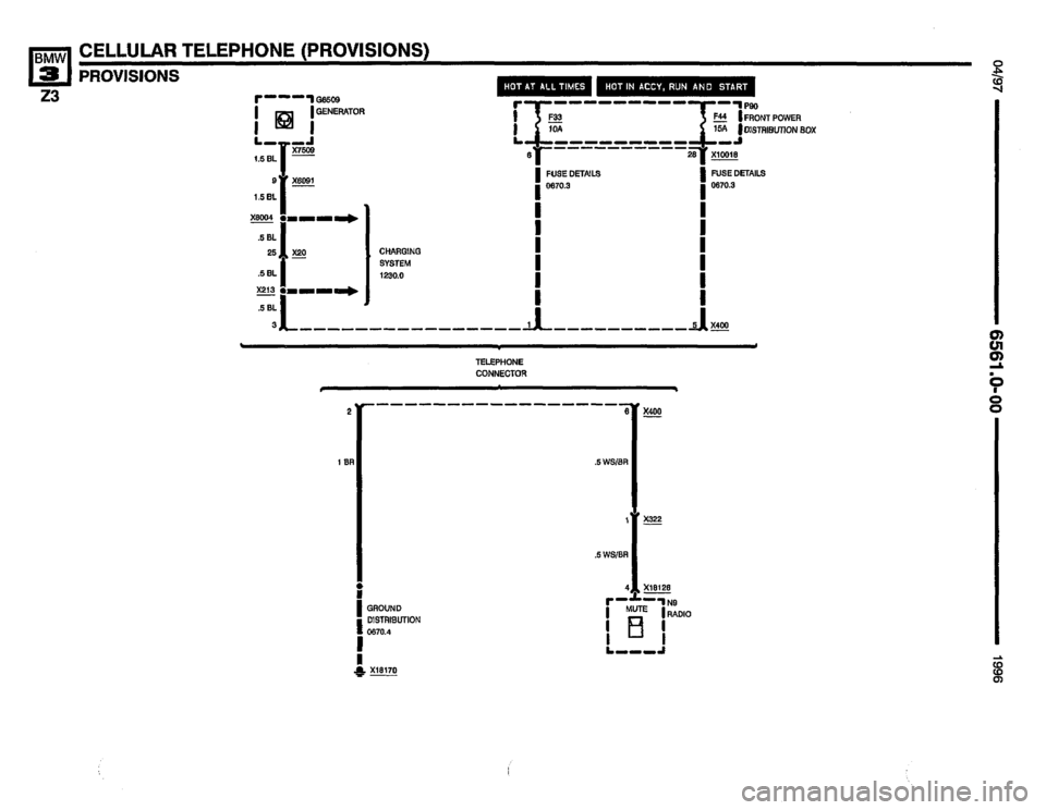 BMW Z3 ROADSTER 1996 E36 Electrical Troubleshooting Manual 
