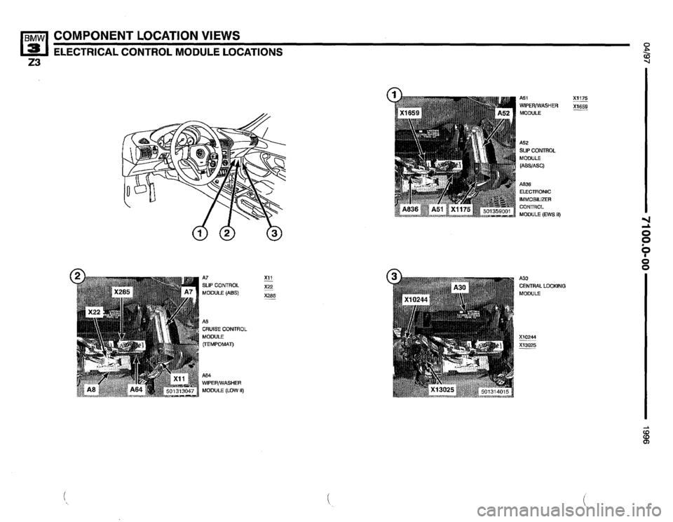 BMW Z3 ROADSTER 1996 E36 Electrical Troubleshooting Manual 