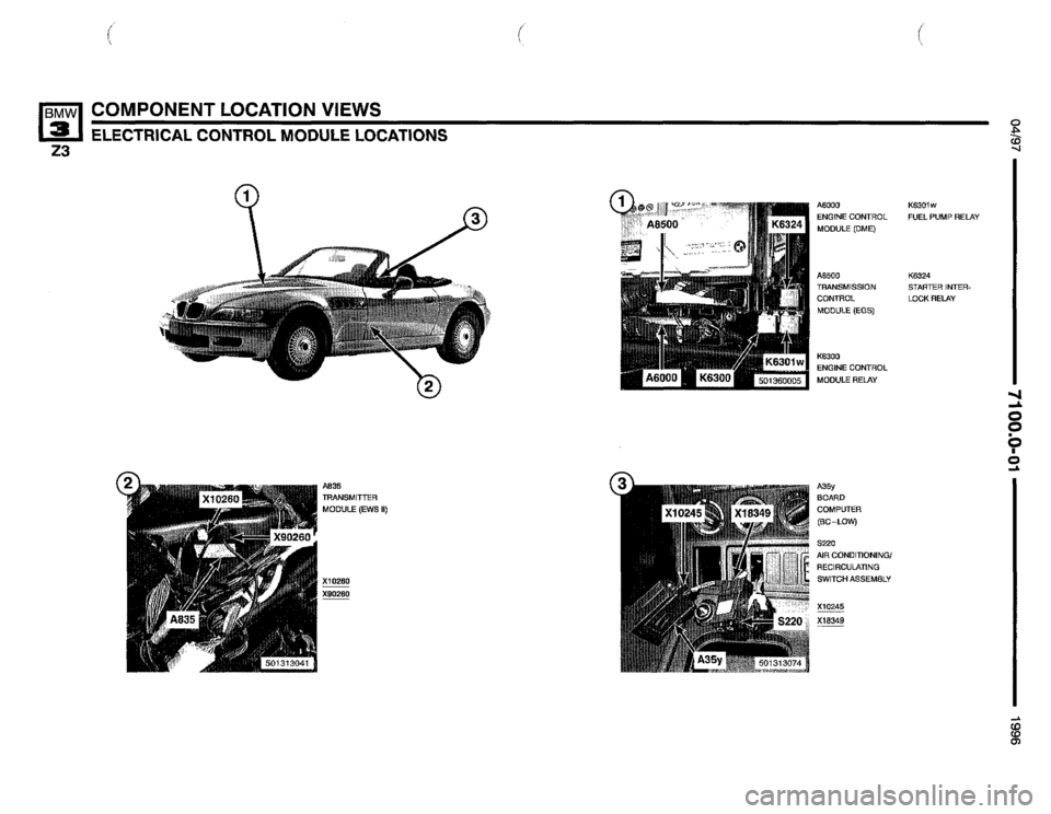 BMW Z3 ROADSTER 1996 E36 Electrical Troubleshooting Manual 