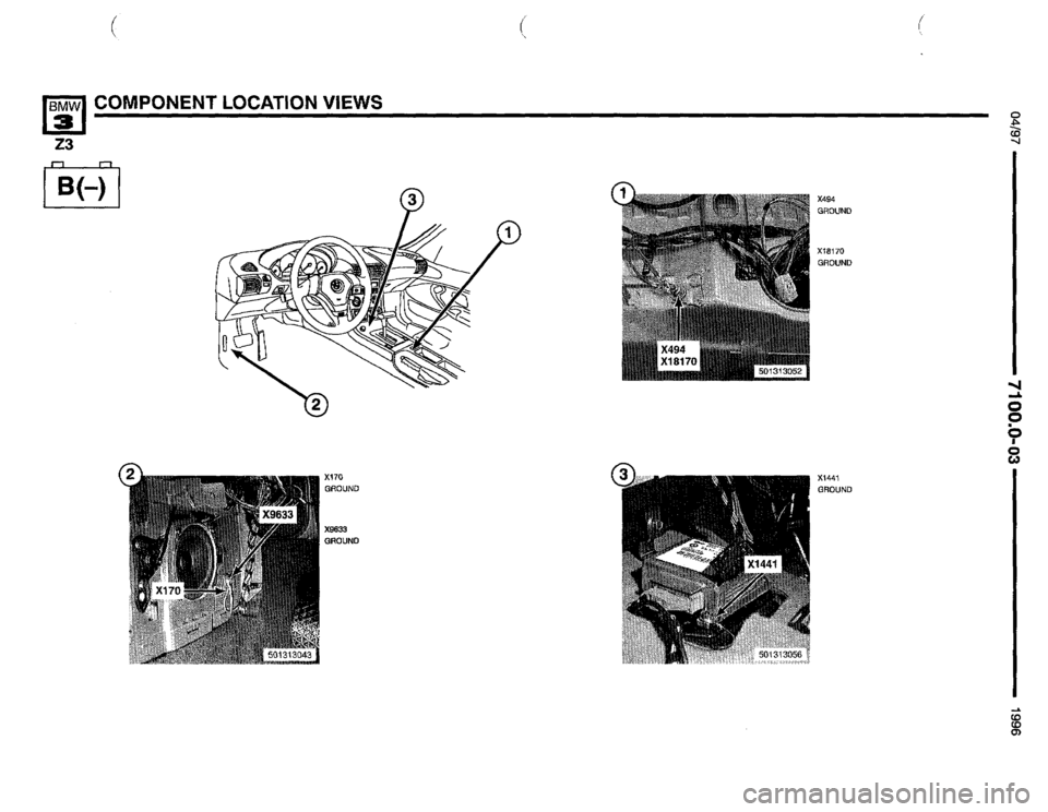 BMW Z3 ROADSTER 1996 E36 Electrical Troubleshooting Manual 