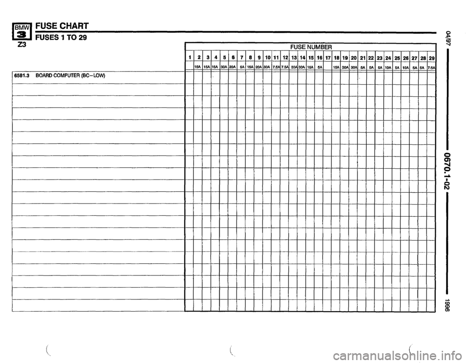 BMW Z3 ROADSTER 1996 E36 Electrical Troubleshooting Manual 
