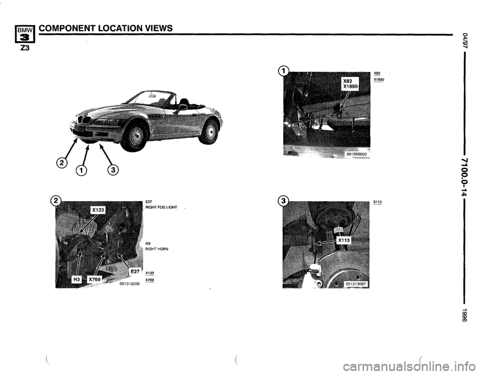 BMW Z3 ROADSTER 1996 E36 Electrical Troubleshooting Manual 