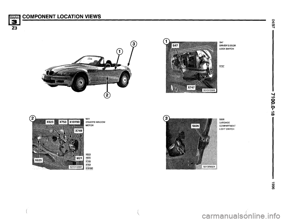 BMW Z3 ROADSTER 1996 E36 Electrical Troubleshooting Manual 