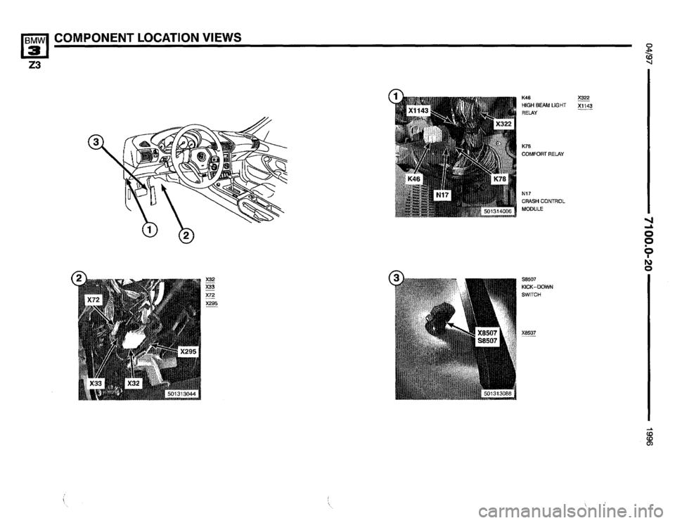 BMW Z3 ROADSTER 1996 E36 Electrical Troubleshooting Manual 