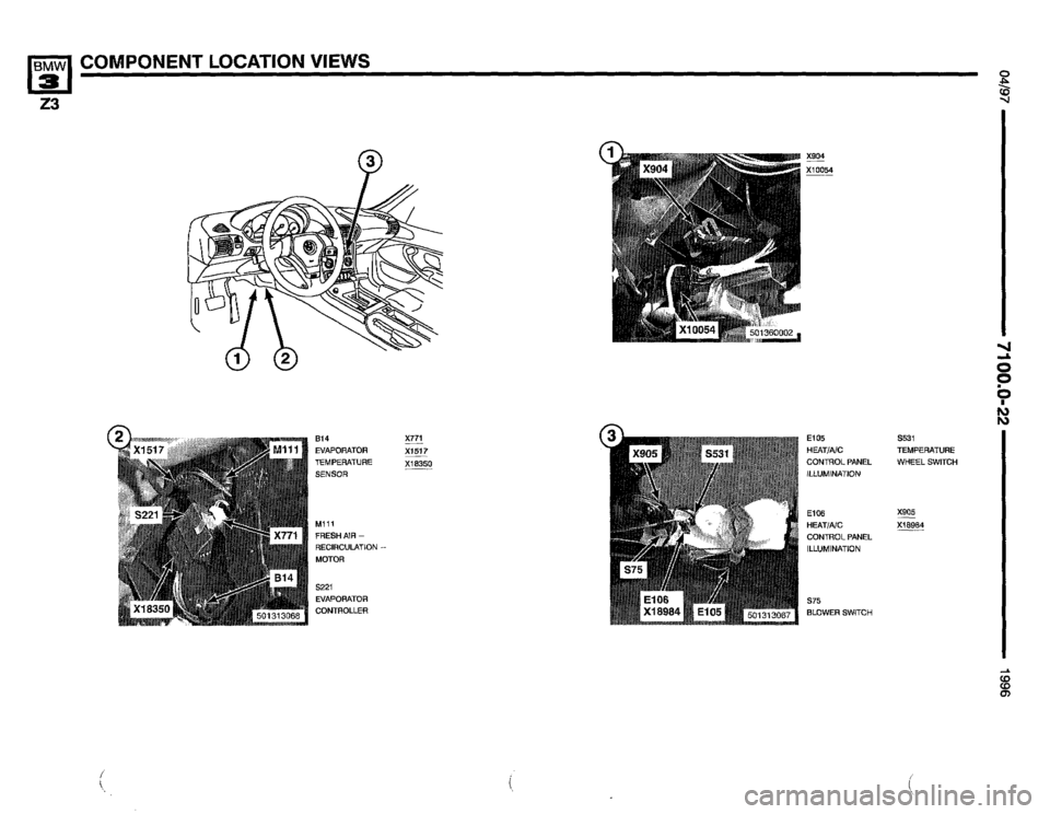 BMW Z3 ROADSTER 1996 E36 Electrical Troubleshooting Manual 