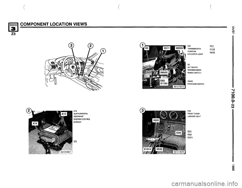BMW Z3 ROADSTER 1996 E36 Electrical Troubleshooting Manual 