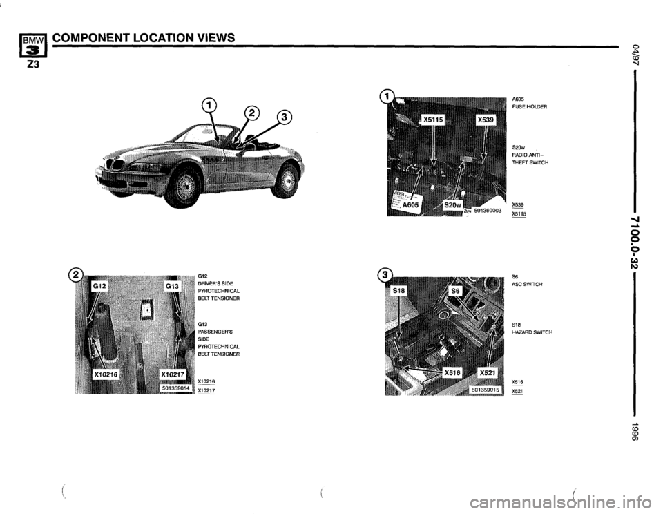 BMW Z3 ROADSTER 1996 E36 Electrical Troubleshooting Manual 