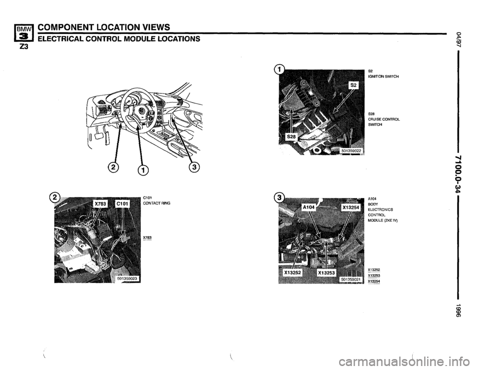 BMW Z3 ROADSTER 1996 E36 Electrical Troubleshooting Manual 