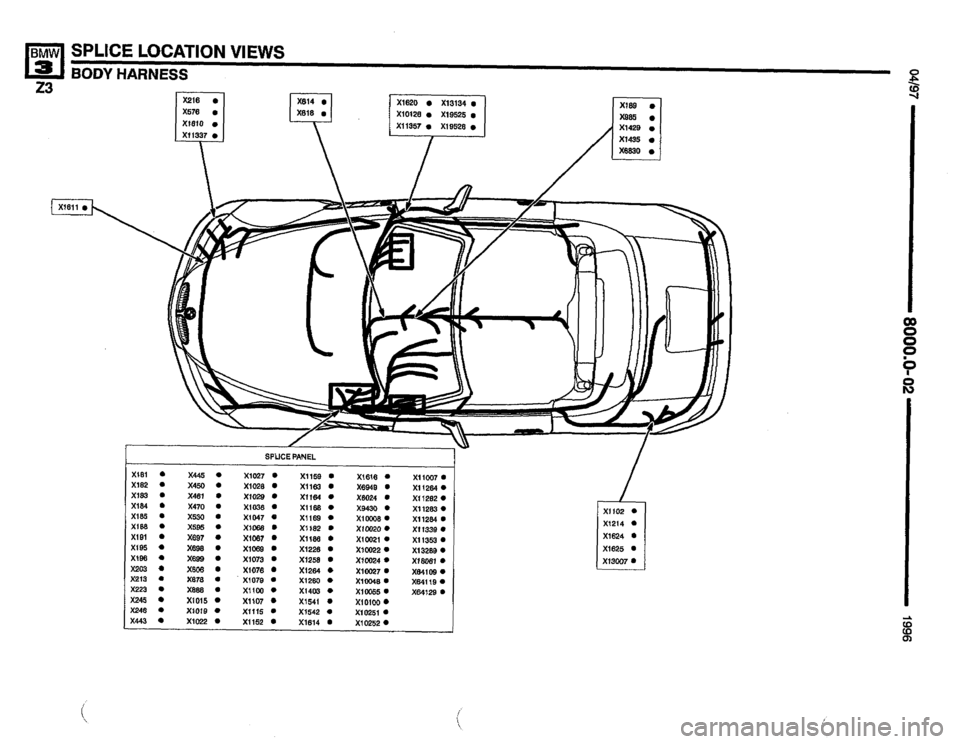 BMW Z3 ROADSTER 1996 E36 Electrical Troubleshooting Manual 