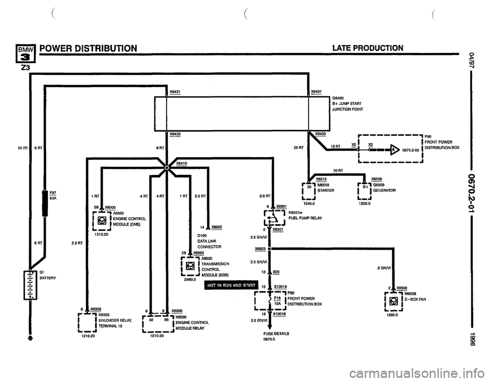 BMW Z3 ROADSTER 1996 E36 Electrical Troubleshooting Manual 