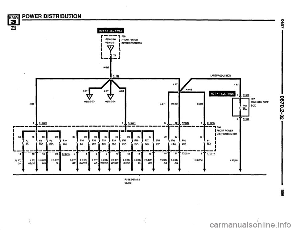 BMW Z3 ROADSTER 1996 E36 Electrical Troubleshooting Manual 
