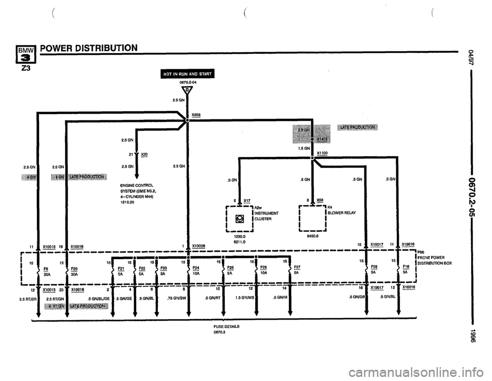 BMW Z3 ROADSTER 1996 E36 Electrical Troubleshooting Manual 