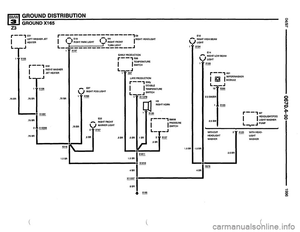 BMW Z3 ROADSTER 1996 E36 Electrical Troubleshooting Manual 