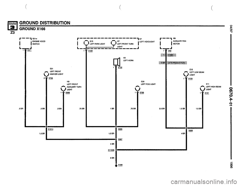 BMW Z3 ROADSTER 1996 E36 Electrical Troubleshooting Manual 