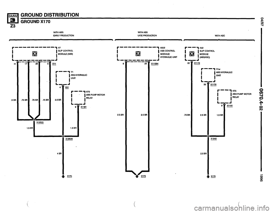 BMW Z3 ROADSTER 1996 E36 Electrical Troubleshooting Manual 