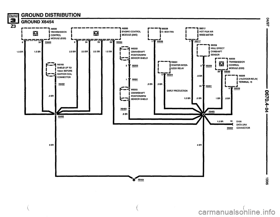 BMW Z3 ROADSTER 1996 E36 Electrical Troubleshooting Manual 