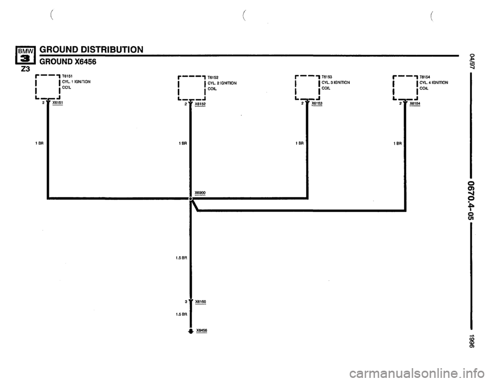 BMW Z3 ROADSTER 1996 E36 Electrical Troubleshooting Manual 