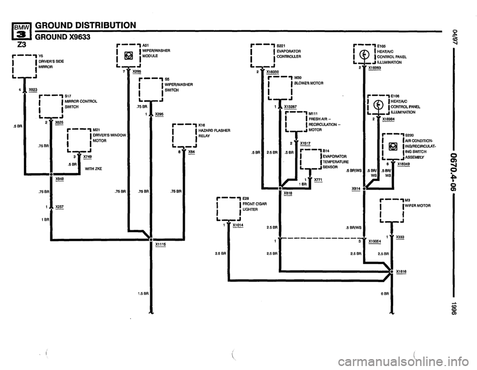 BMW Z3 ROADSTER 1996 E36 Electrical Troubleshooting Manual 