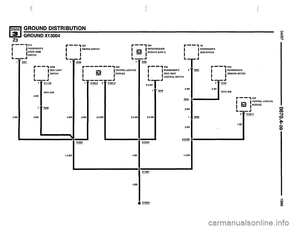 BMW Z3 ROADSTER 1996 E36 Electrical Troubleshooting Manual 