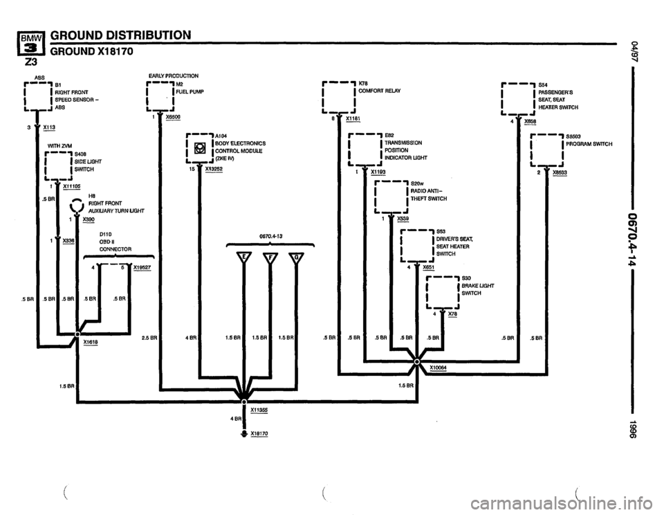 BMW Z3 ROADSTER 1996 E36 Electrical Troubleshooting Manual 