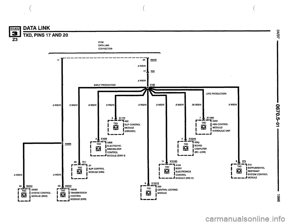 BMW Z3 ROADSTER 1996 E36 Electrical Troubleshooting Manual 