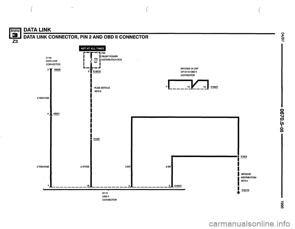 BMW Z3 ROADSTER 1996 E36 Electrical Troubleshooting Manual 