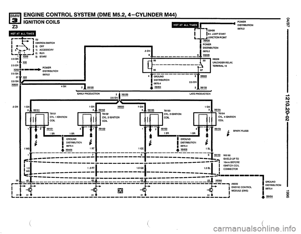 BMW Z3 ROADSTER 1996 E36 Electrical Troubleshooting Manual 