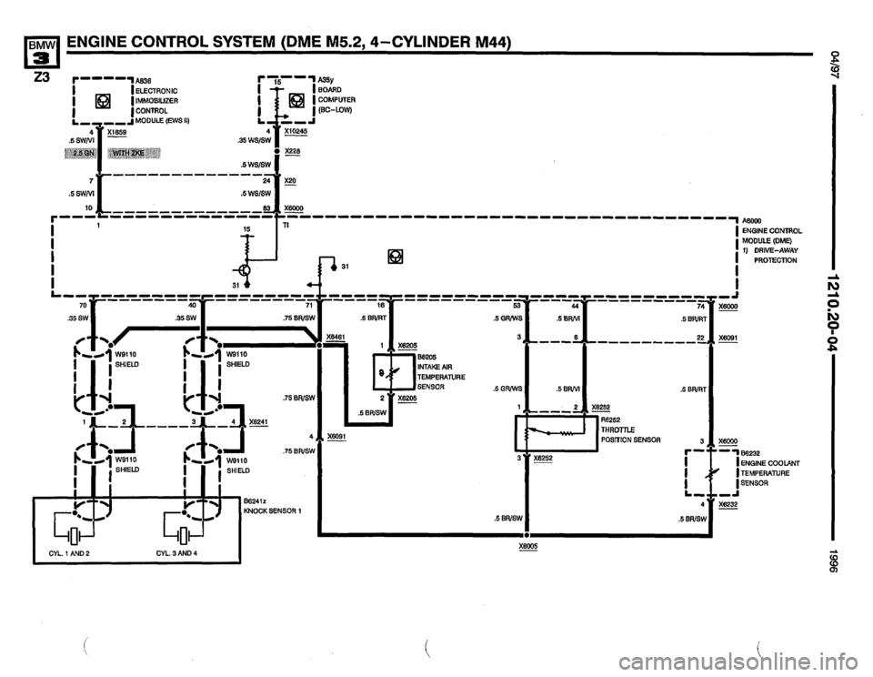 BMW Z3 ROADSTER 1996 E36 Electrical Troubleshooting Manual 
