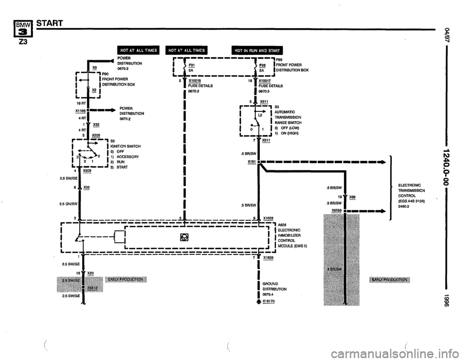 BMW Z3 ROADSTER 1996 E36 Electrical Troubleshooting Manual 