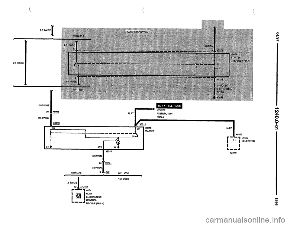 BMW Z3 ROADSTER 1996 E36 Electrical Troubleshooting Manual 
