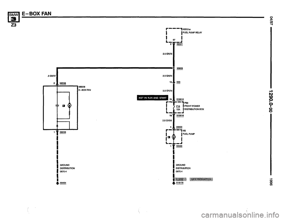 BMW Z3 ROADSTER 1996 E36 Electrical Troubleshooting Manual 