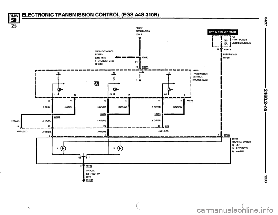 BMW Z3 ROADSTER 1996 E36 Electrical Troubleshooting Manual 