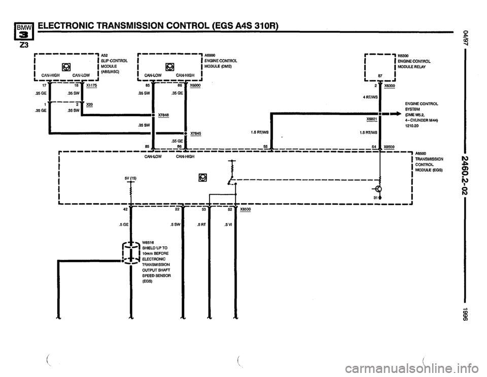 BMW Z3 ROADSTER 1996 E36 Electrical Troubleshooting Manual 