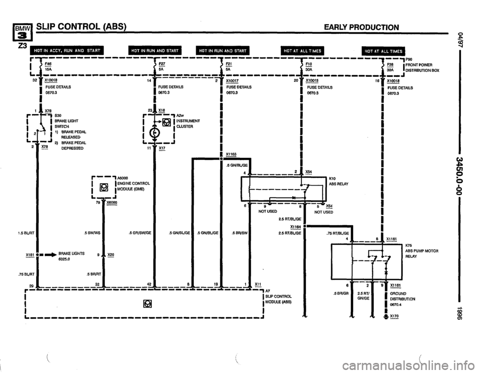 BMW Z3 ROADSTER 1996 E36 Electrical Troubleshooting Manual 