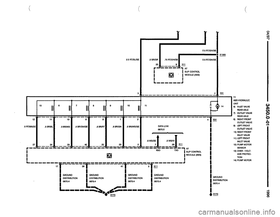 BMW Z3 ROADSTER 1996 E36 Electrical Troubleshooting Manual 