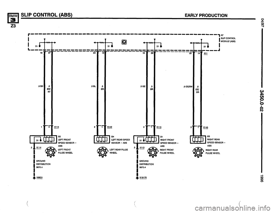 BMW Z3 ROADSTER 1996 E36 Electrical Troubleshooting Manual 