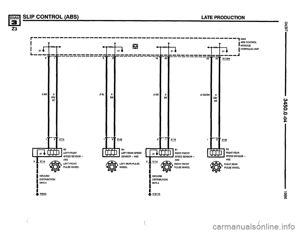 BMW Z3 ROADSTER 1996 E36 Electrical Troubleshooting Manual 
