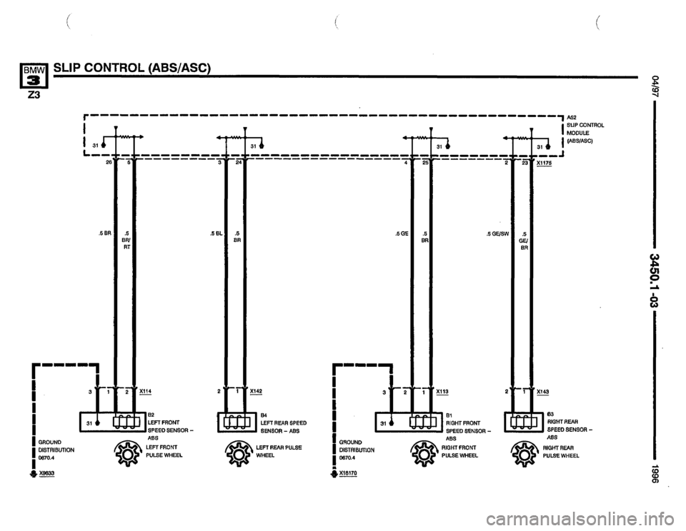 BMW Z3 ROADSTER 1996 E36 Electrical Troubleshooting Manual 