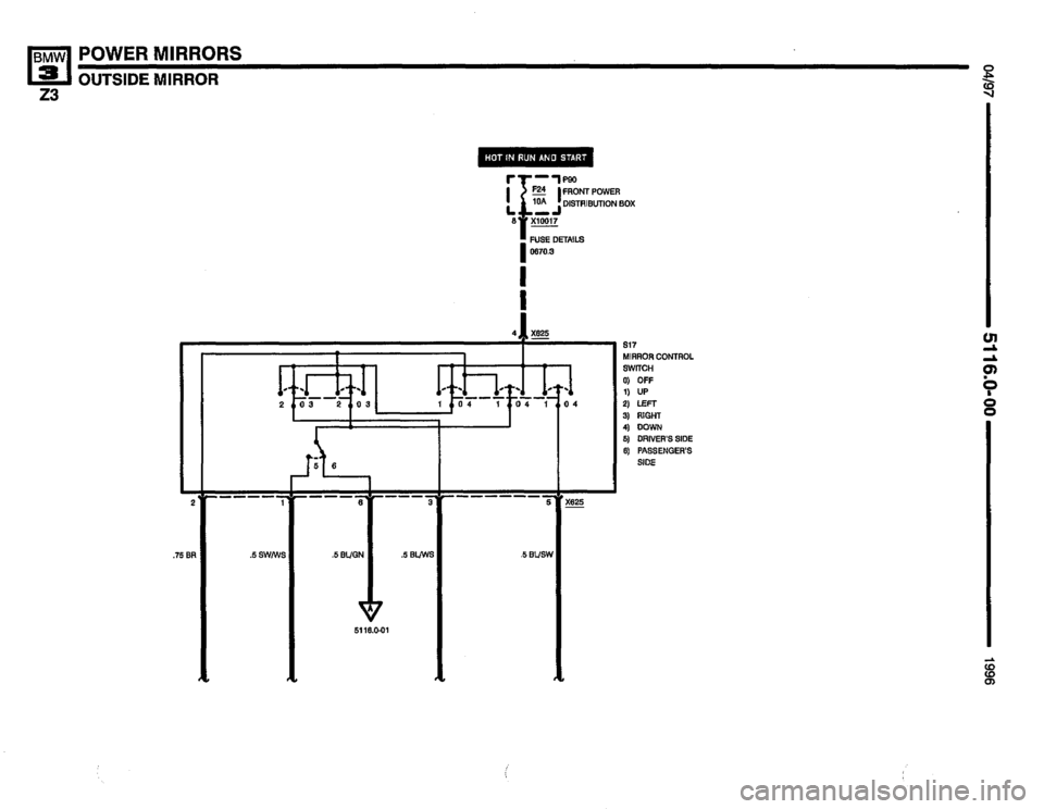 BMW Z3 ROADSTER 1996 E36 Electrical Troubleshooting Manual 