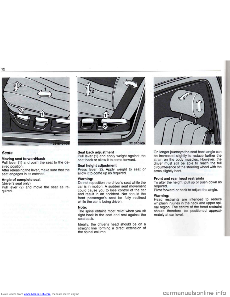 BMW 7 SERIES 1994 E38 Owners Manual Downloaded from www.Manualslib.com manuals search engine   