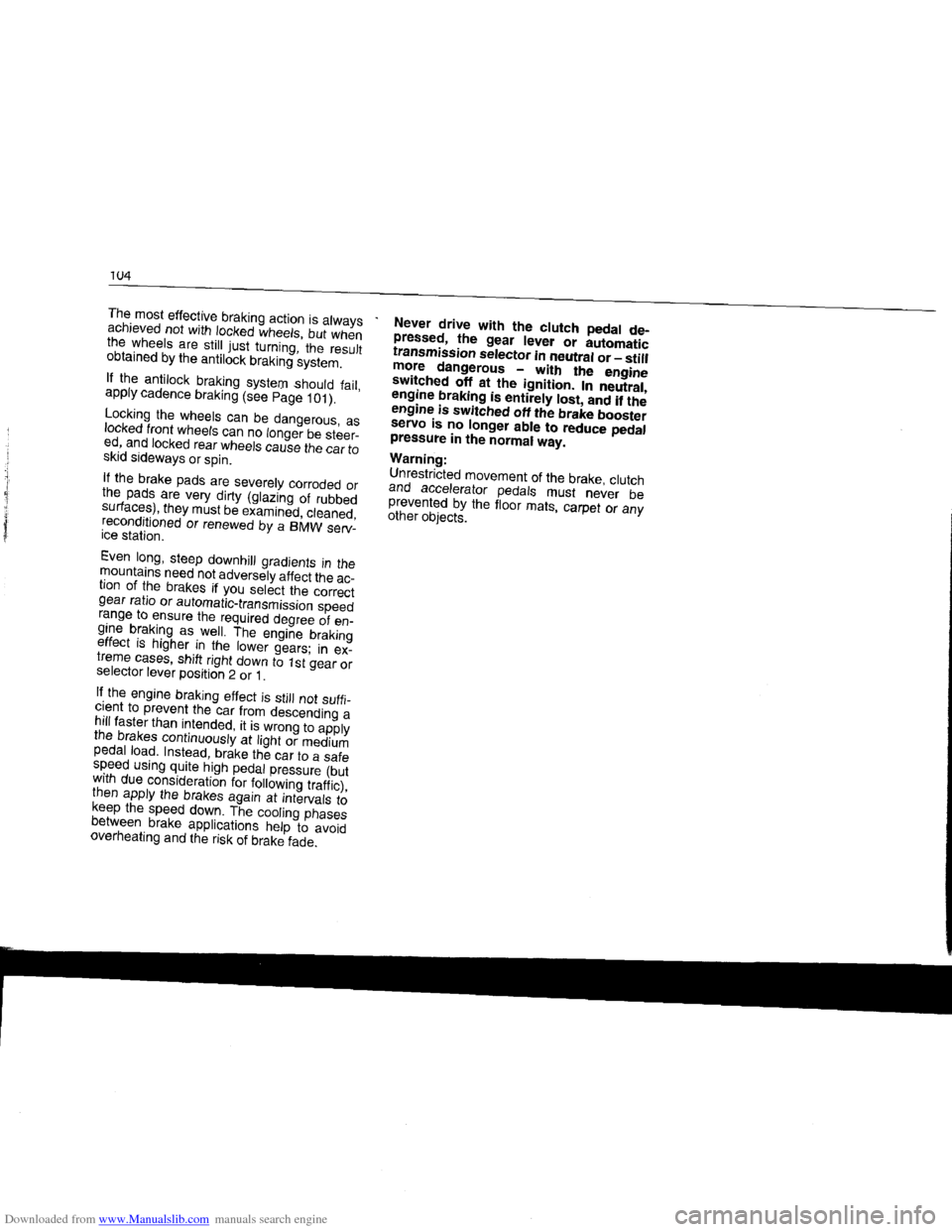 BMW 7 SERIES 1994 E38 Owners Manual Downloaded from www.Manualslib.com manuals search engine   