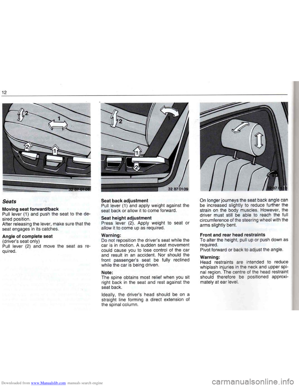 BMW 7 SERIES 1994 E38 Owners Manual Downloaded from www.Manualslib.com manuals search engine   
