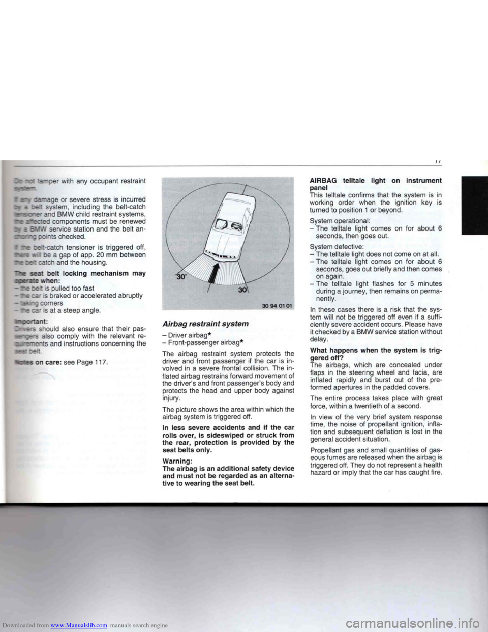 BMW 7 SERIES 1994 E38 Owners Manual Downloaded from www.Manualslib.com manuals search engine   